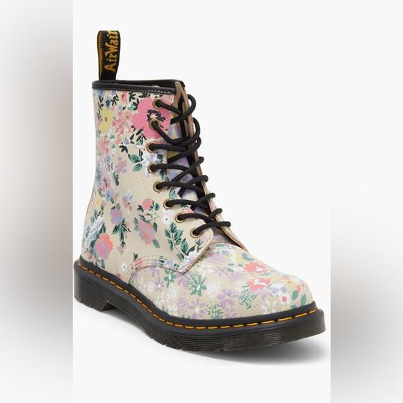 Dr. Martens Floral Mash Up Leather 1460's Size 6 NWT - Picture 1 of 10